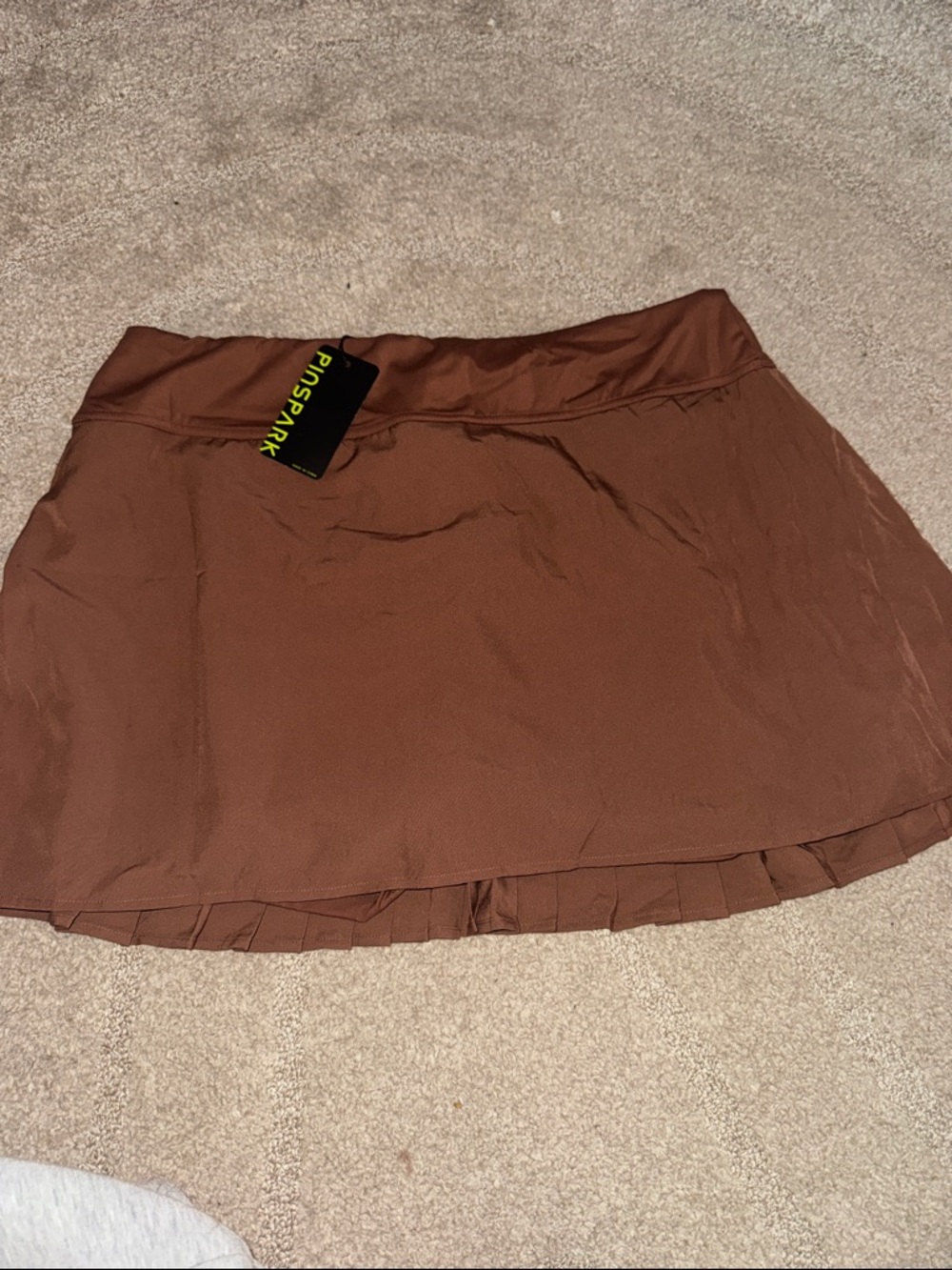 Brown Women's A-Line Skirt with Ruffled Hem